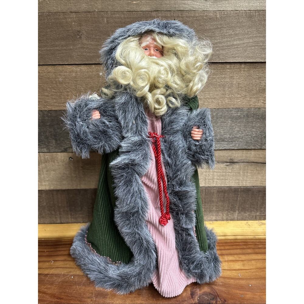 Vintage Santa Claus Christmas Tree Topper Or Table Top 18” In Box